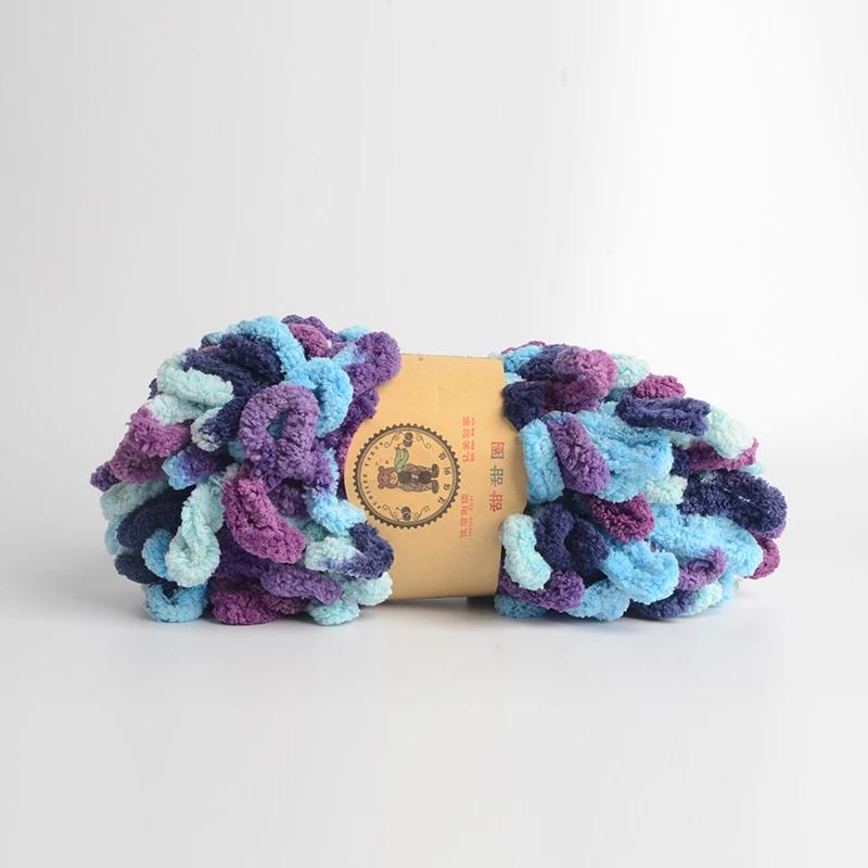 500g/Lot Hand Knitting Finger Loop Yarn Crochet Super Warm Puffy Circle Cotton Braided Rope Puffy Smart Polyester Sock Toy