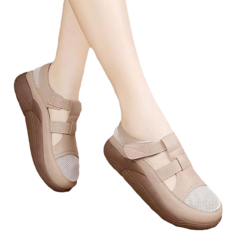 2025 summer new ins mesh breathable little white shoes women's Korean version Velcro student hollow casual shoes