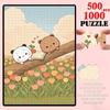 500/1000pcs Puzzle Game (Hana-Da Companion) Suitable for Living Room Decoration, Wedding Home Setup, Gift Packaging, Jigsaw Puzzle, New Year, Scrapboo