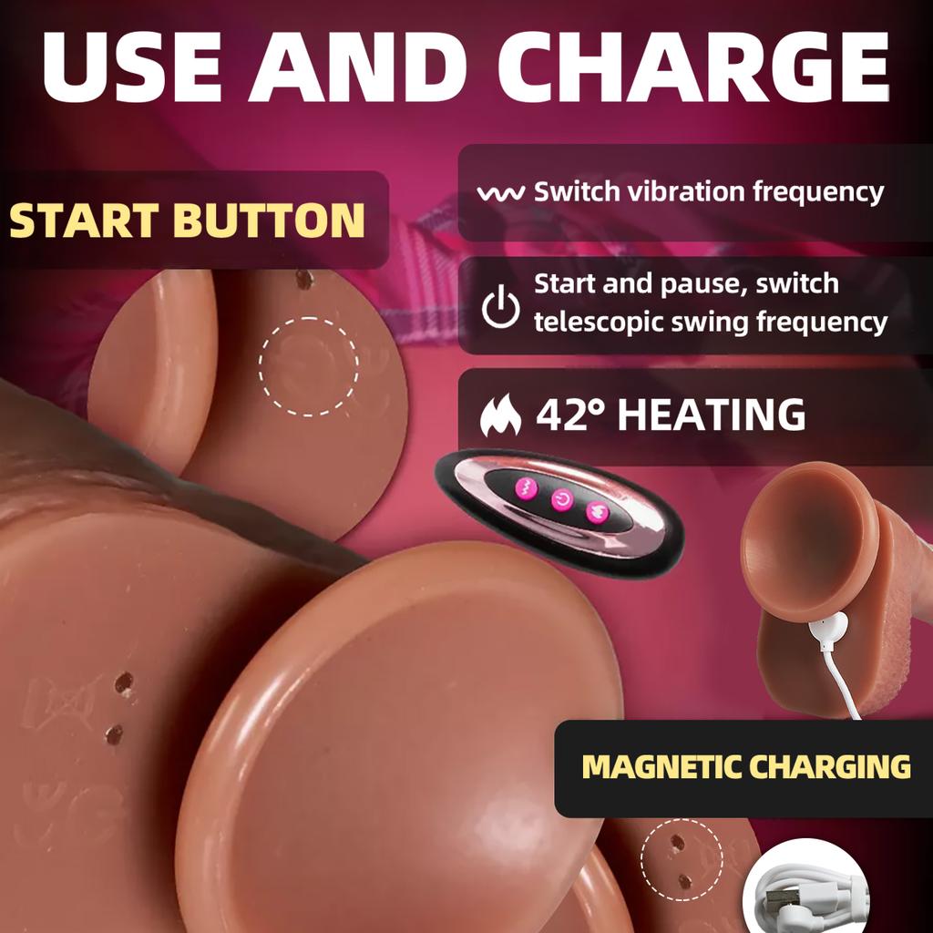 Thick Dildo Vibrator For Women Realistic Dildos Penis Remote Control Thrusting Heated Vibrators Sex Toys Anal G Spot Stimulators