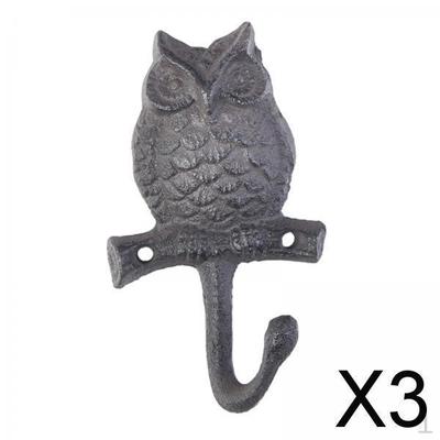 3x Animal Owl Hook Wall Mount Hanger Coat And Hat Organizer Easy To Install Multiuse Key Holder Door