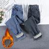 Neue Damen Thermo Slim Jeans Herbst Winter Warm Plüsch Stretch Jeans Damen Schneehose Skinny Bleistift Gerade Hose