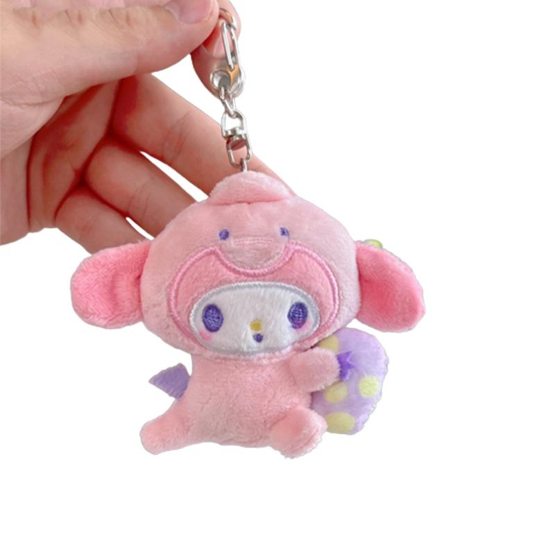 Sanrio Cinnamoroll Melody Kuromi Plush Doll Keychain Bag Pendant Gift