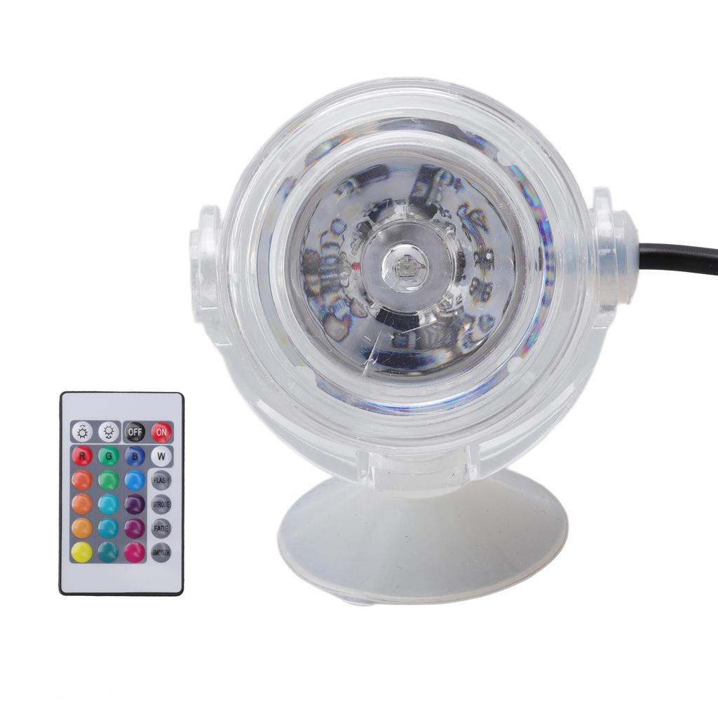 Kulatá vodotěsná ponorná lampa do akvária LED pro změnu barvy světla do akvária 1W