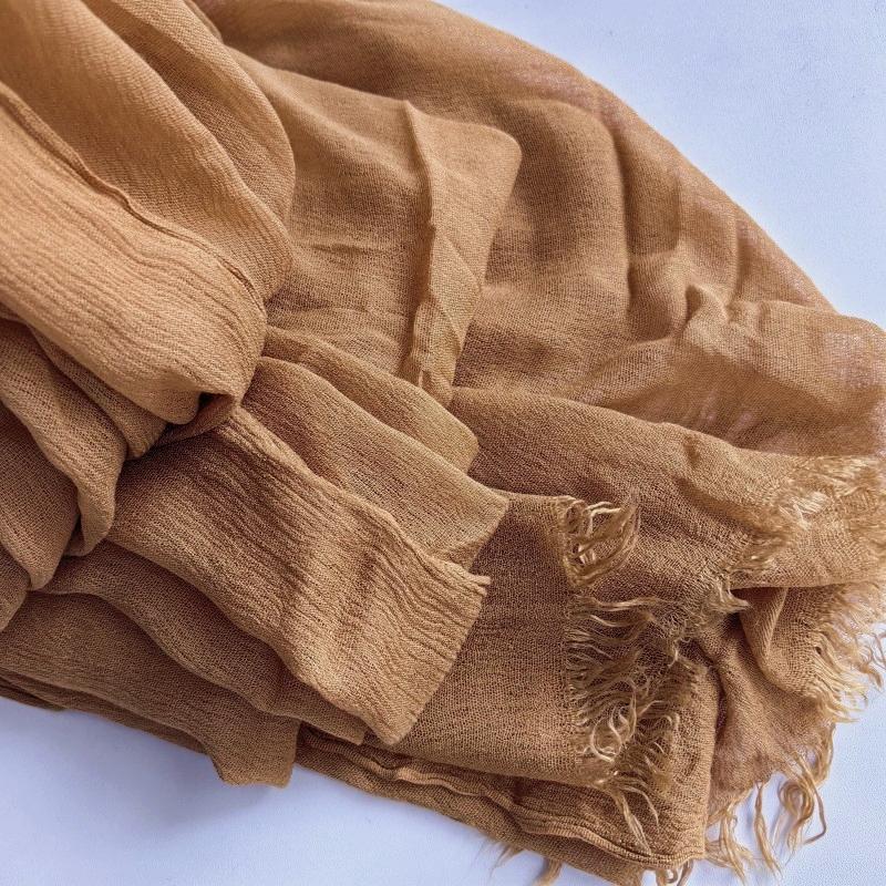 

61 цвет Мягкий хлопковый вискозный шарф Районный материал Мусульманский хиджаб Ближневосточный Однотонный одноцветный платок с кисточкой