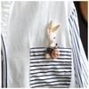Striped Patchwork Cotton Long Sleeved Shirt for Women Loose Slimming Handmade Rabbit Pocket Single Breasted Shirt Blouses & Shirts