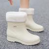 Rain Shoes Short Tube Women's Thick-soled Waterproof Shoes Non-slip Outdoor Rain Boots Work Rubber Shoes Warm Water Boots Women's Fashion