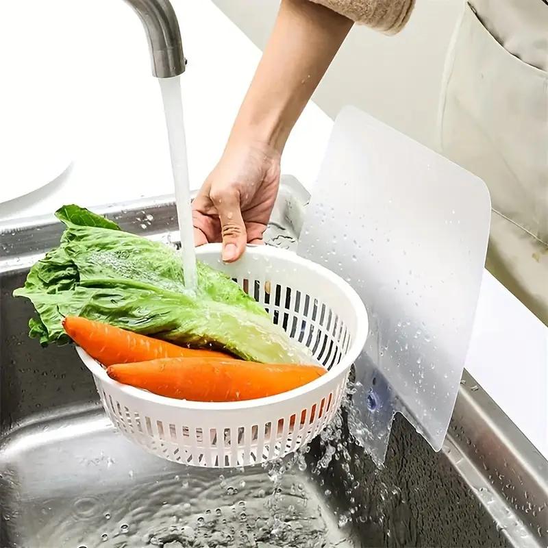 PVC-Spritzschutz mit Saugnapf für die Küche, Küchenarbeitsplatte, wiederverwendbar, erhöhte Stange, Wasserleitplatte, Spritzschutz für die Spüle