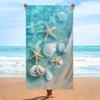 Sommer Strandtuch Seestern & Muschel Design Schnelltrocknendes Mikrofaserhandtuch zum Entspannen am Pool & für Tropische Urlaube