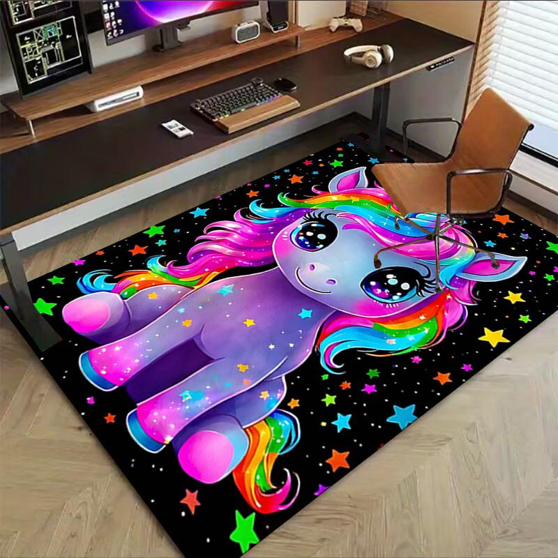 1PC Unicorn Starry Extra Large Non-Slip Floor carpet, Office, family, bedroom, Studio - Large Area RugJ0406