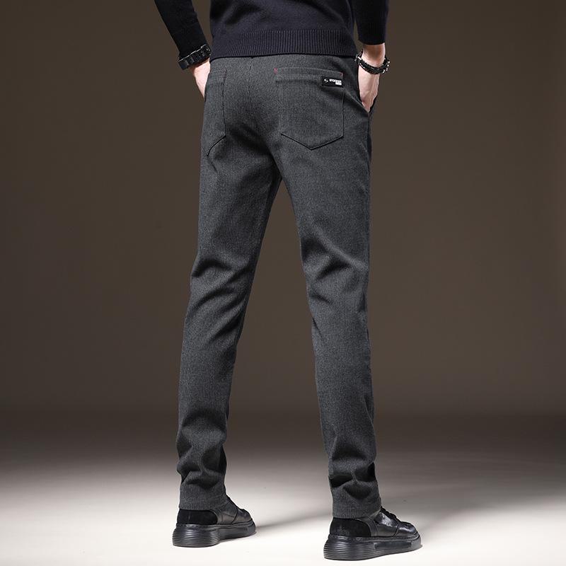 

Мужские плюшевые утолщенные узкие прямые повседневные брюки для осени и зимы Regular, 33 серый