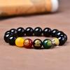 Obsidian Five Gods of Wealth Cinnabar Bracelet for Women - Year of the Snake Style