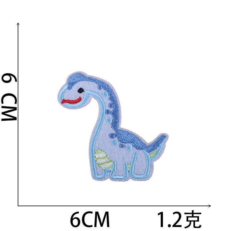 Cross-Border Hot Sale Cartoon Little Dinosaur Embroidery Cloth Sticker Adhesive Embroidery Label Cute Little Animal Children'S Clothing Patch Sticker