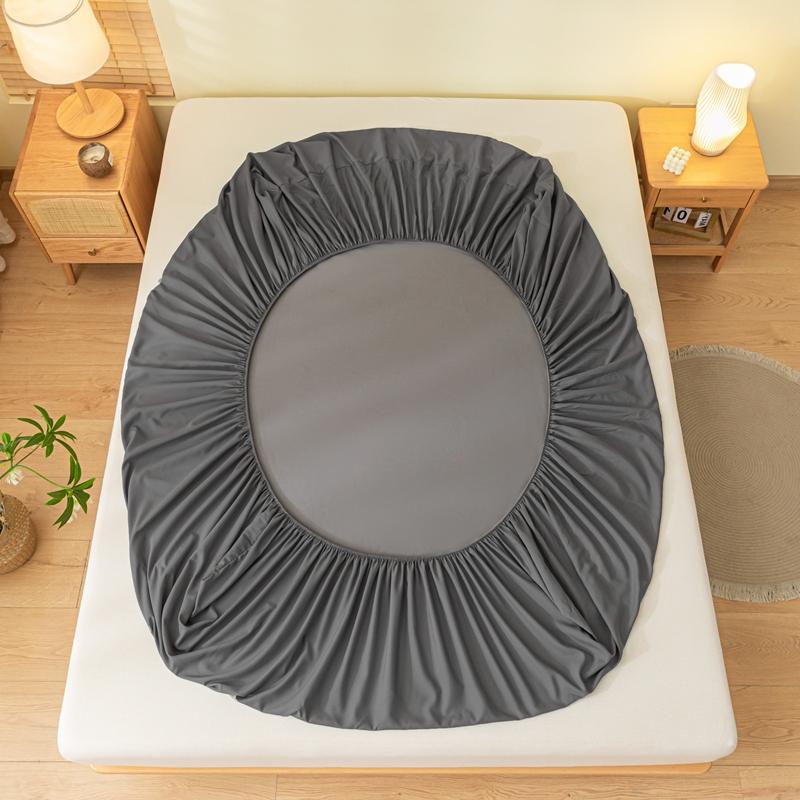 1pc King Queen Size Solid Color Mattress Cover Soft Comfortable Brushed Fitted Sheet Full Coverage Non-Slip Mattress Protector