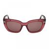 Tom Ford Sunglasses Cat Eye Full Rim  Shiny Bordeaux Frame And Brown Lens Ft119069e Brown