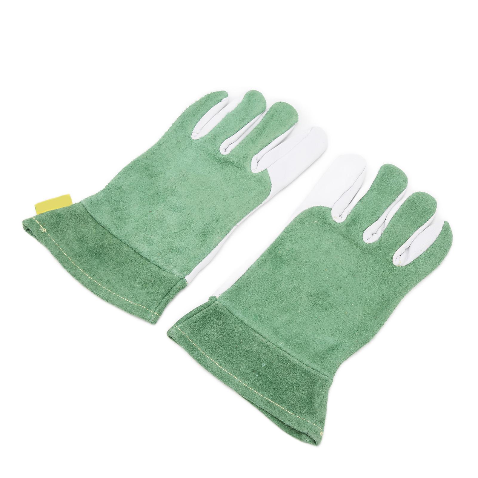

Pair Goatskin Leather TIG Oxyfluoride Welding Gloves Thermal Insulation Fireproof Soft Wear Resistant