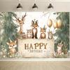 2D Forest Animal Photography Backdrop for Baby Shower Birthday Party
