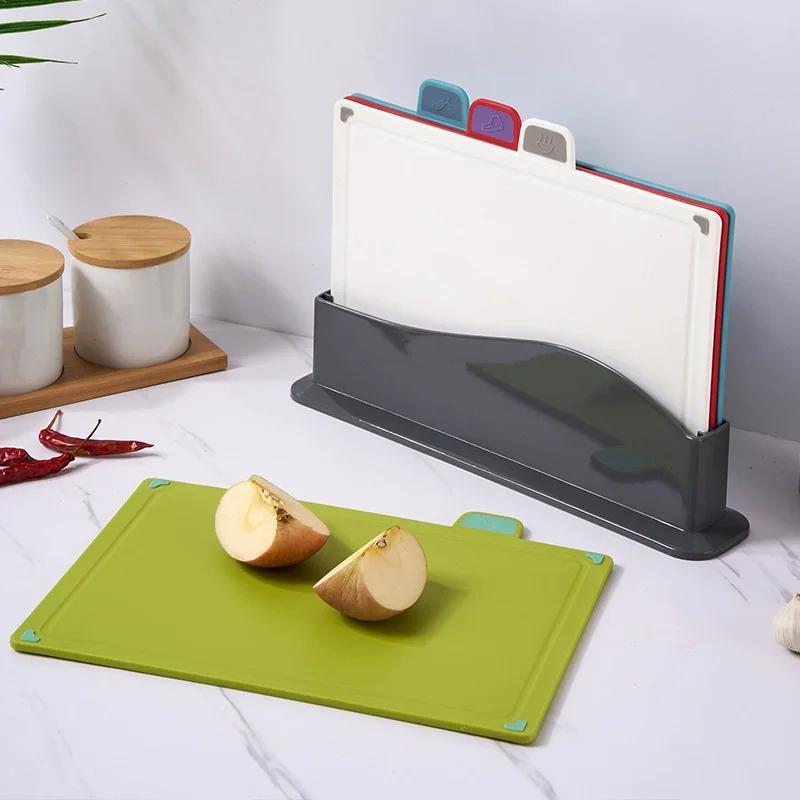 Cutting Board Sorting Cutting Board 4pcs Sets for Anti Bacterium Plastic Chopping Board Plastic Dishwasher Safe Kitchenware