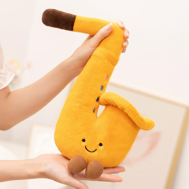 Lovely Instrument Combination Plush Saxophone Guitar Doll Guzheng Toy Piano Soft Pillow Gift For Children