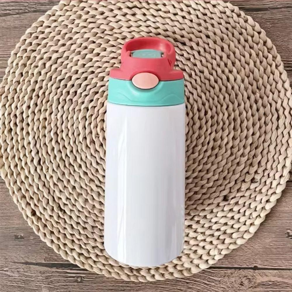Fashion 12oz Sublimation Straight Sippy Cup Flip Top Double Kids Bottle Stainless Steel Double Wall Gifts Sippy Bottle