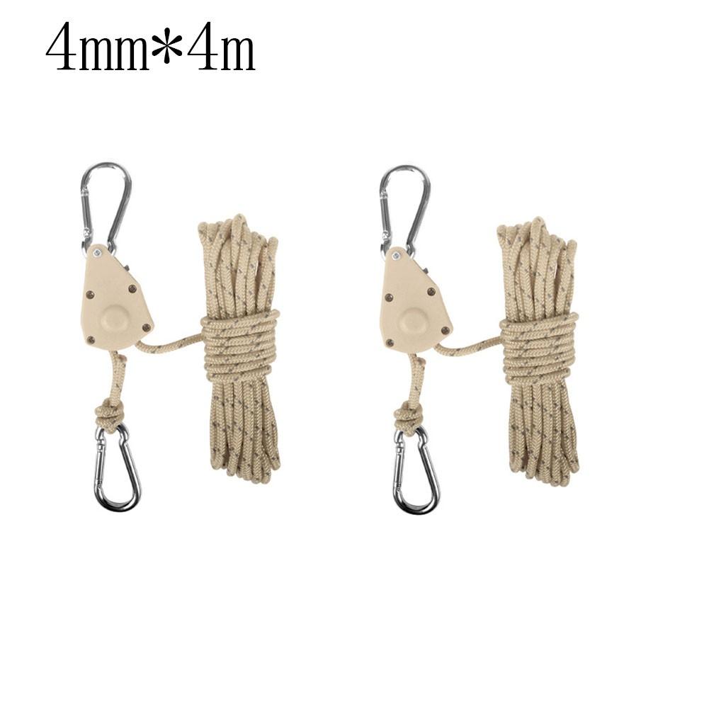 

2 Bearing Buckles Included Outdoor Pulley Ratchet Rope Adjuster Tent Holder S（4mm*4m） хакі