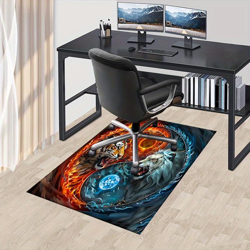 1pc Fire and Ice Animals Themed Rug for Home Decor, Non-slip Office Carpet, Chair Mat, Outdoor Mat, Christmas and Halloween Gifts-0731148