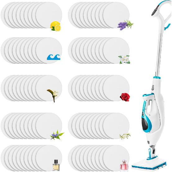 Sadnyy 100 Pieces Replacement Steam Mop Scent Discs Fragrance Scented Pads 10 Different Fragrance Discs Compatible with Bissell Powerfresh and