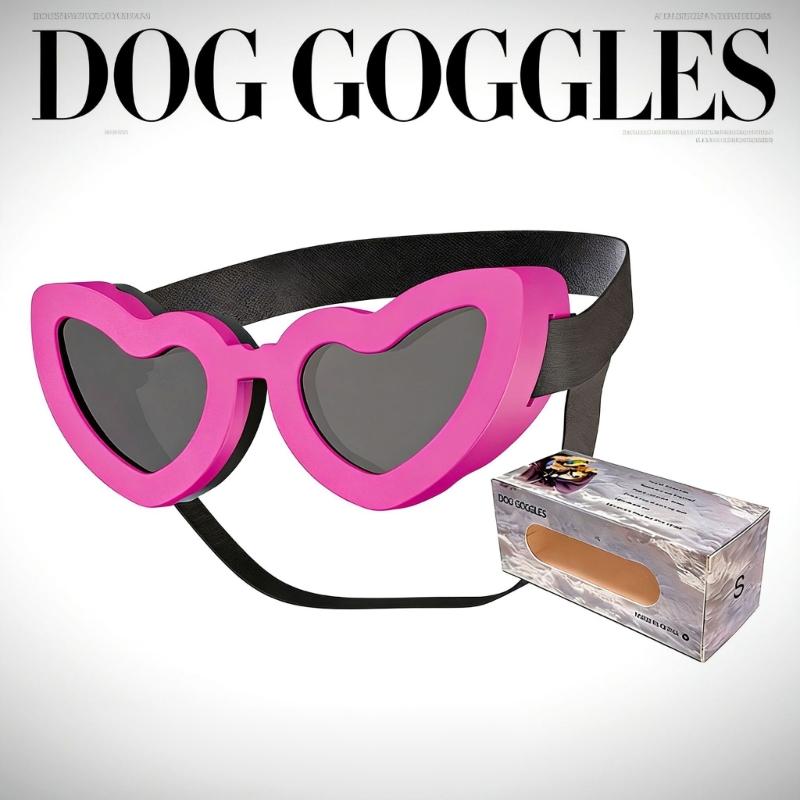 Cute Heart Design Dog Sunglasses PC Lens Wind Sand Dust Proof Protective Eyewears For Pet Walking Running