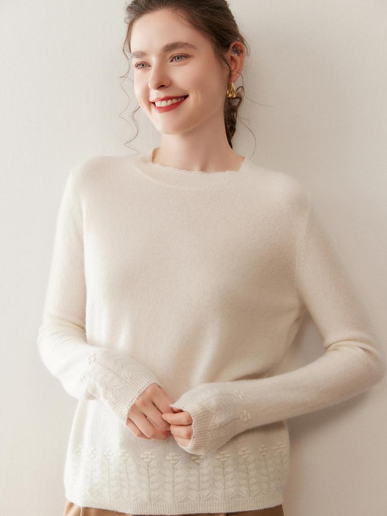 2025 Autumn-Winter Women's Cashmere Round Neck Pullover Sweater