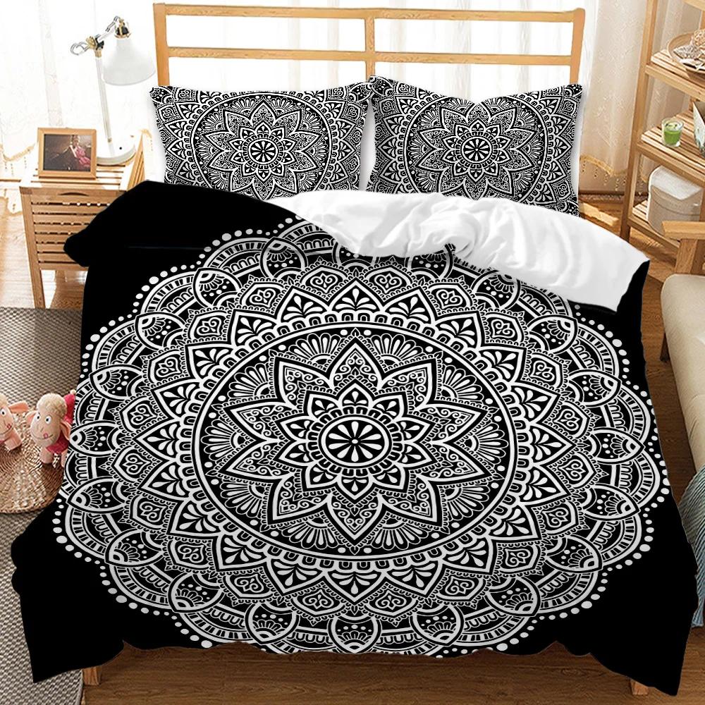 Mandala Duvet Cover Set Elephant Boho Chic Hippie Twin Bedding Mandala Polyester Comforter Cover Adults Double Queen King Size