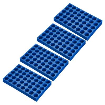 PATIKIL 20ml Autosampler Vial Racks, Set of 4, 40-Cavity Stackable Vial Tray Holder, Test Tube Stand for Microcentrifuge Tubes, Blue