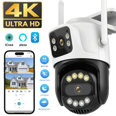 4K 8MP Outdoor Lens Wifi PTZ HD Dual Screen IP Camera Video Surveillance Auto Tracking Security-Protection ICSee