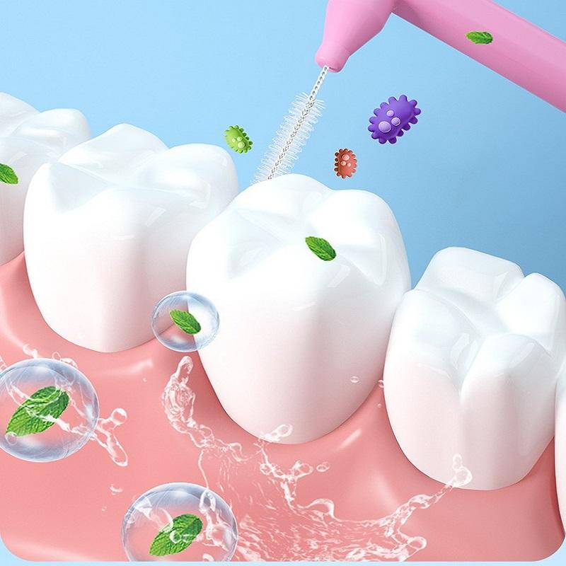 5 Pcs/Pack L-Shape Interdental Brush For Dental Orthodontics Clean Between Teeth Cleaning Tool Soft Mini Tooth Brush+Dust Cover