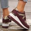 Fashion Women's Casual Sports Shoes Plus Size Fashion Comfortable Wedge Sneakers Woman Spring Autumn Thick Sole Non Slip Running Shoes