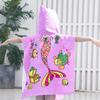Large Cute Kids Hooded Bath Towel Cloak Cartoon Print Boys Girls Bathroom Beach Can Wear Super Absorbent Child Sunscreen Shawel