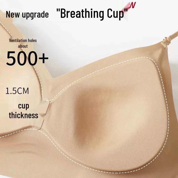 Seamless Backless Push-Up Bra: Thin Strap U-Shape Halter, No Empty Cup, Invisible Nude Women's Tank Top.