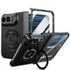 360 Rotatable Stand Magnetic Wireless Charging Phone Case for IPhone Ultra 18 Fold Tempered Glass Film Hinge Protective Cover