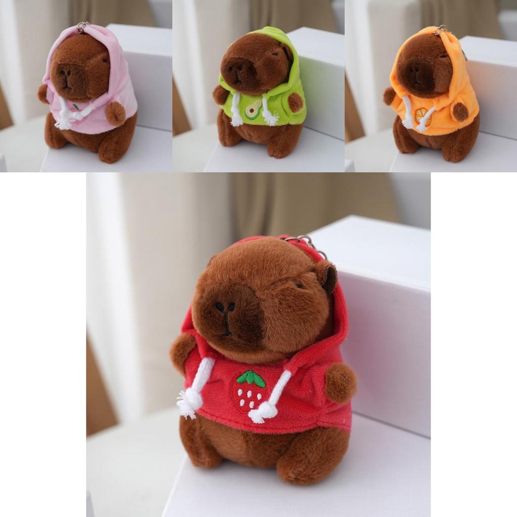 Adorable Capybara Plush Keychain Soft Stuffed Animal Toy In Peach Pink 12cm