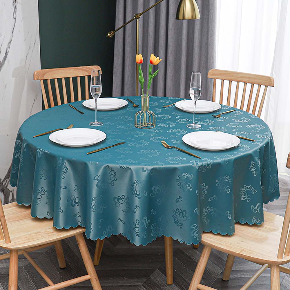 Table Cloth Round Pu Waterproof Antifouling Oil -Proof Wedding Tablecloth For Table Print With Lace Table Cover For Dining Table