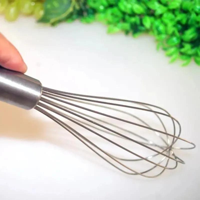 8inch Stainless Steel Egg Stirring Balloon Whisk Manual Egg Beater Mixer Kitchen Baking Utensil Cream Butter Whisk