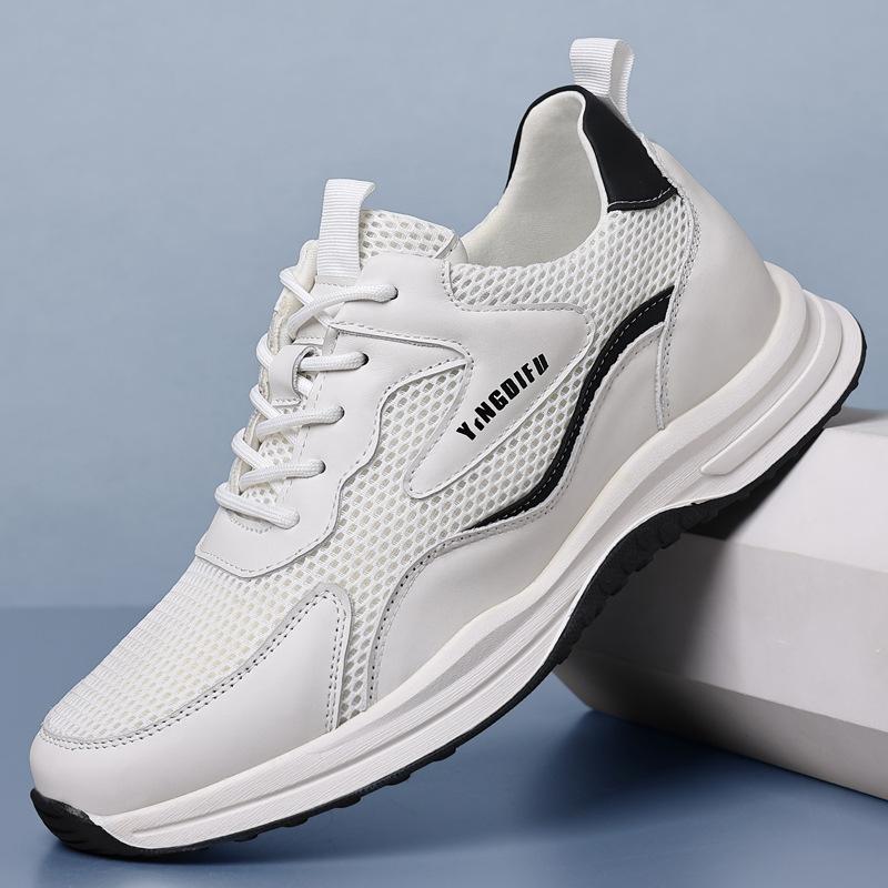 Summer New Invisible Inner Heightening Shoes Casual Breathable Mesh Men's Dad Shoes Little White Shoes Casual Versatile Men's Shoes