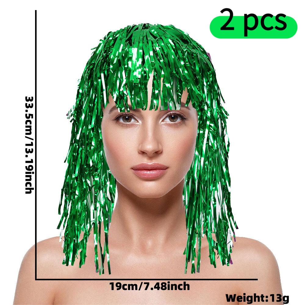 Sequin Wig Hat Birthday Party Gathering Sports Event Decoration Colorful Tassel Disposable Wig Prop Glitter Disco Masquerade