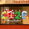 2026 New Christmas Decorations Happy New Year Snowman Pinecone Electrostatic Stickers Santa Claus Party Glass Stickers