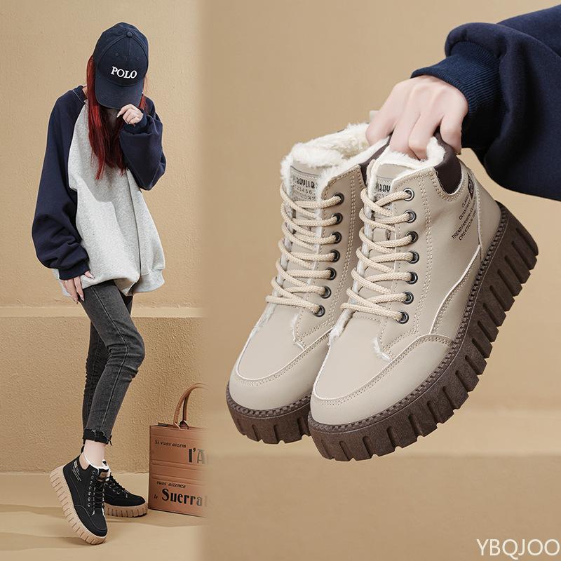 Fashion Fashionable Versatile Warm High Top Short Boots Winter New Style Plush Thick Sole Casual Comfortable Trendy Women's Shoes