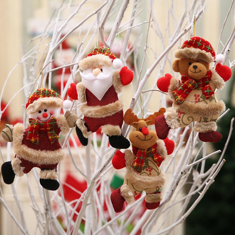 1PC Fabric Ornaments Reindeer Decorations Cloth Pendant Snowman Christmas Tree Elk Christmas Santa Claus Figurines