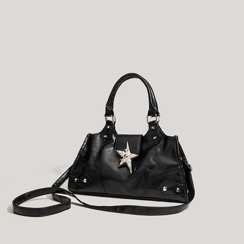 Y2K Korean Gothic Star Girl Black Bag Aesthetic Vintage Fairy Grunge Punk Goth Purse Shoulder Handbags Bucket Tote Bags Women