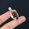 Sterling Silver Oval Carnelian Stone Mozambique Garnet Sacral Chakra New Pendant