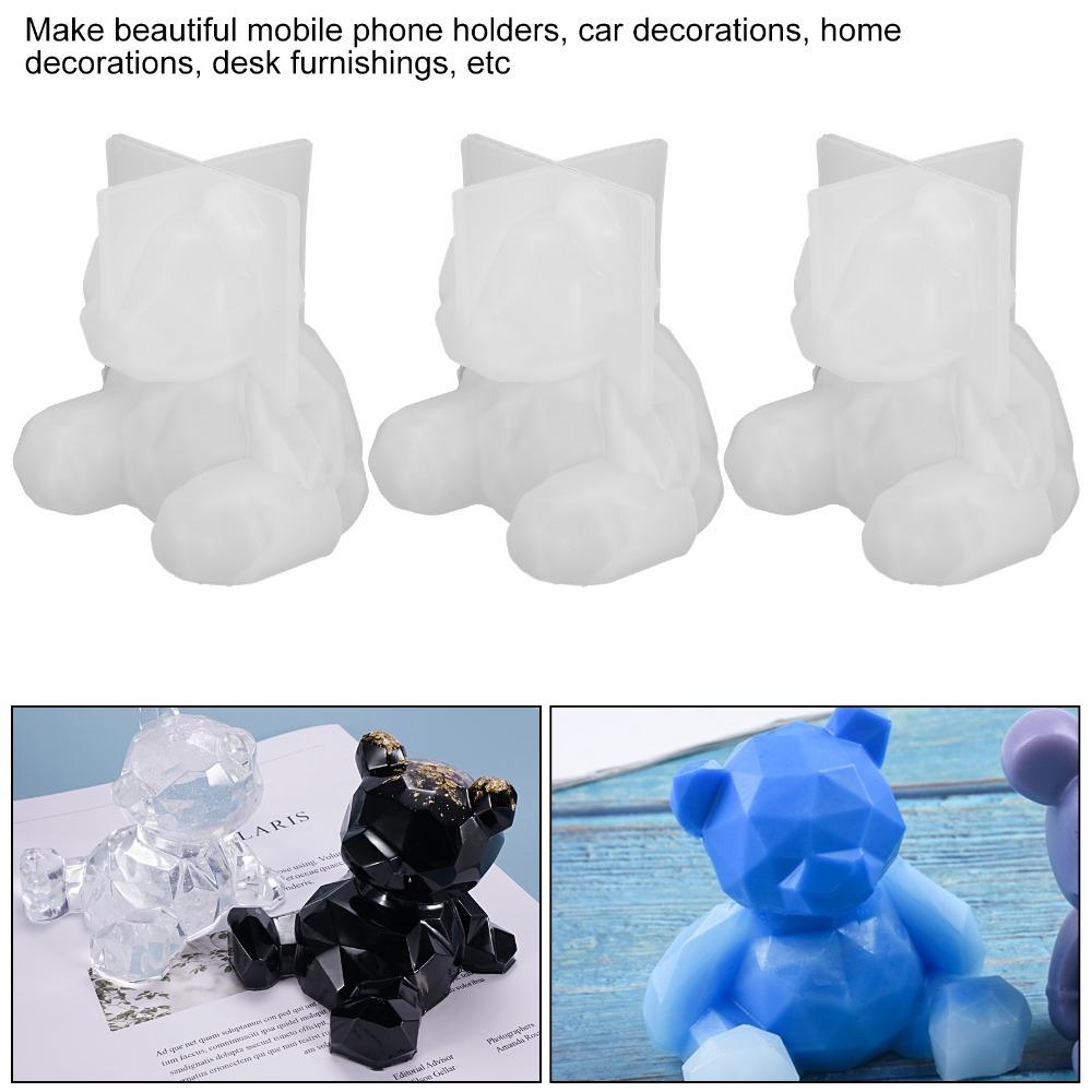 3pcs 3D Shape Animal Silicone Mould Food-Grade Silicone 3D Bear Mould  Cake Decoration
