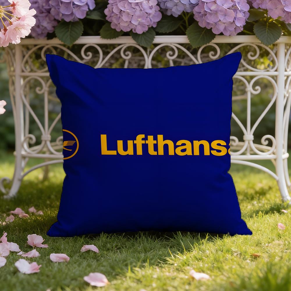Travel L-Lufthansa Cushion Cover Home & Car Dual-Scene Pillow Cover: Reversible for Premium Comfort