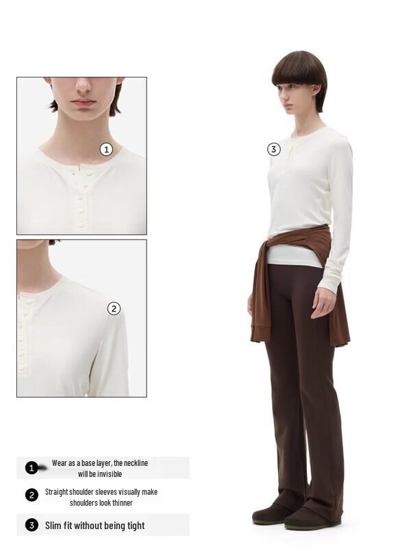 Xiang Le Mei Liu Haocun Style Women's Thermal Henley Top